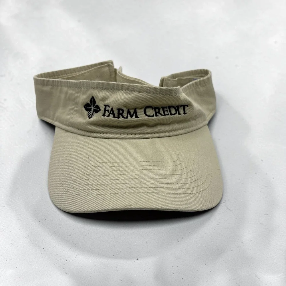 Visor Port & Company Tan 100% Cotton Farm Credit Logo Ag Dad Hat Farming